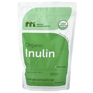 Micro Ingredients, Inulina biologica in polvere, non aromatizzata, 500 g