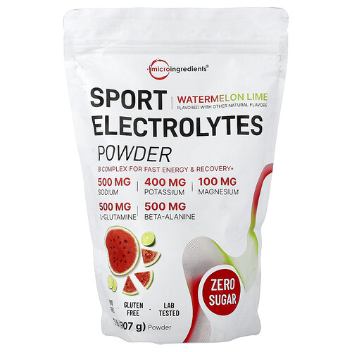 Micro Ingredients, Sport Electrolytes Powder, Elektrolyte-Pulver, Wassermelone-Limette, 907 g (2 lbs.)