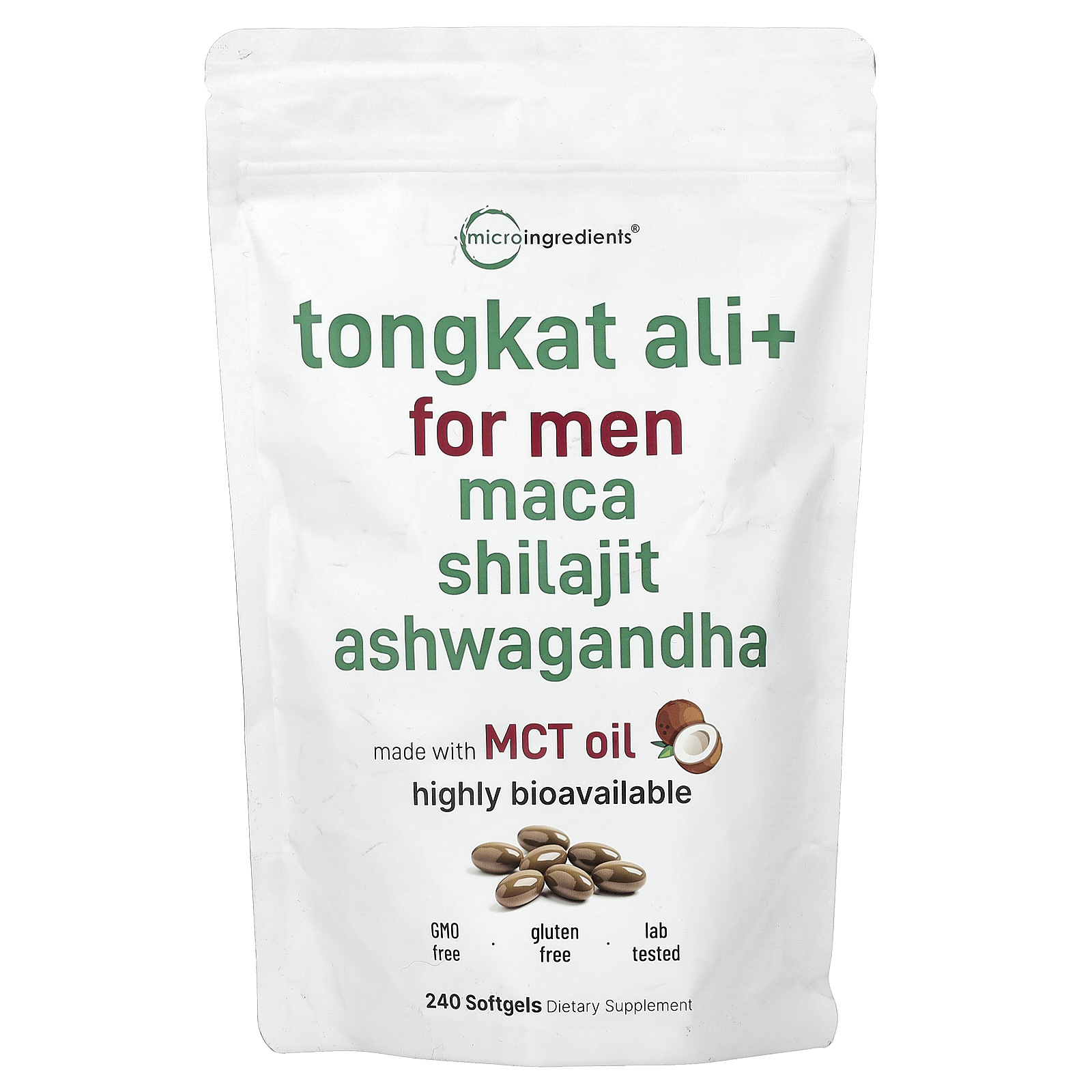 Micro Ingredients (마이크로 인그리디언츠), 통캇알리+ 남성용, 소프트젤 240정