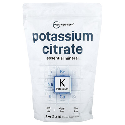 Micro Ingredients, Citrato de potasio, 1 kg (2,2 lb)