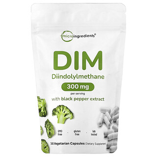 Micro Ingredients, DIM с экстрактом чёрного перца, 240 вегетарианских капсул