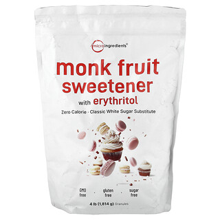 Micro Ingredients, Monk Fruit Sweetener With Erythritol, 4 lb (1,814 g)
