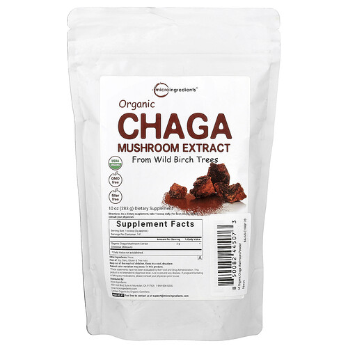 Micro Ingredients Organic Chaga Mushroom Extract, 10 oz (283 g)