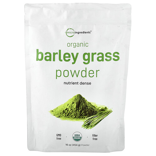 Micro Ingredients Organic Barley Grass Powder, 16 oz (454 g)
