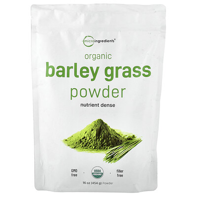 Micro Ingredients, Hierba de cebada orgánica en polvo, 454 g (16 oz)