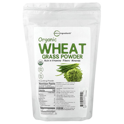 Micro Ingredients, Hierba de trigo orgánico en polvo, 454 g (16 oz)