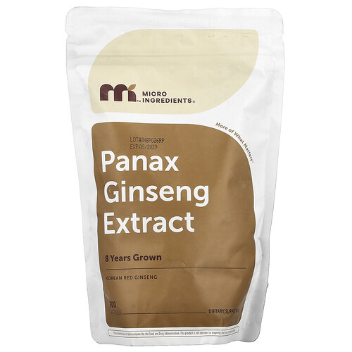 Micro Ingredients Panax Ginseng Extract, 300 Softgels (750 mg per Softgel)