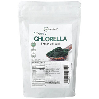 Micro Ingredients, Clorela orgánica con pared celular rota, 283 g (10 oz)