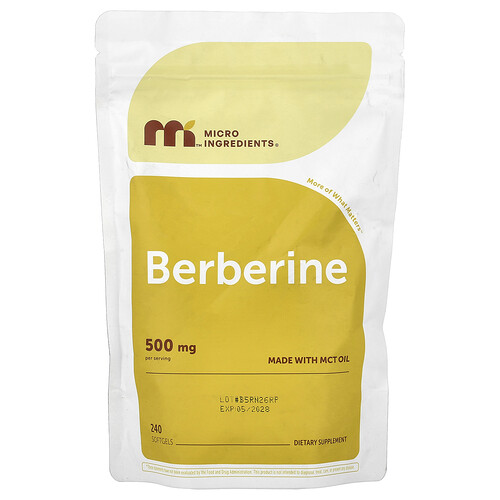 Micro Ingredients, Berberin, 240 Weichkapseln (250 mg pro Weichkapsel)