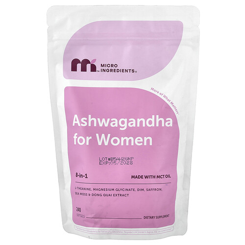 Micro Ingredients, Ashwagandha für Frauen, 240 Weichkapseln