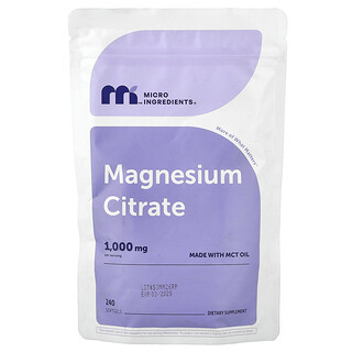 Micro Ingredients, Magnesium Citrate, 1,000 mg, 240 Capsules
