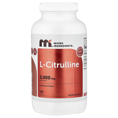 Micro Ingredients, L-Citrullin, 240 Kapseln (750 mg pro Kapsel)