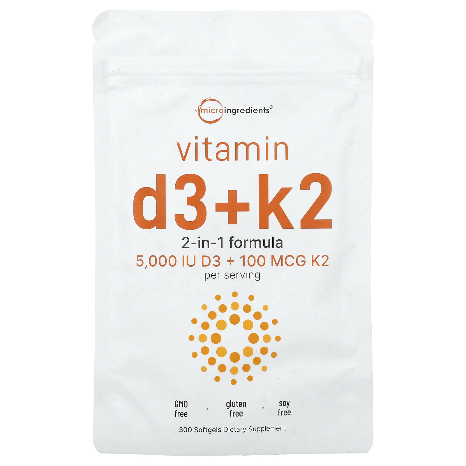Micro Ingredients (마이크로 인그리디언츠), 비타민D3 + K2, 소프트젤 300정