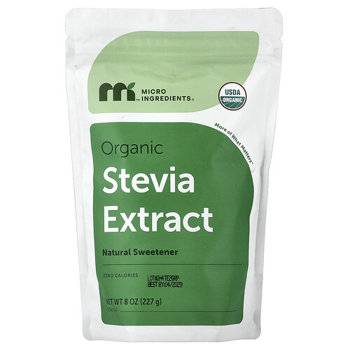 Micro Ingredients, Organic Stevia Extract Powder, Bio-Steviaextraktpulver, 227 g (8 oz.)