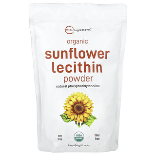 Micro Ingredients, Organik Ayçiçeği Lesitini Tozu, 1 lb (454 g)