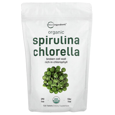 Product Image for Micro Ingredients, Organic Spirulina Chlorella, 720 Tablets