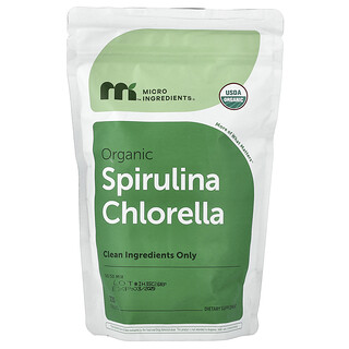 Micro Ingredients, Espirulina y clorela orgánica, 720 comprimidos