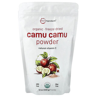 Micro Ingredients, Organic Camu Camu Powder, Bio-Camu-Camu-Pulver, gefriergetrocknet, 340 g (12 oz.)