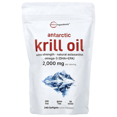 Micro Ingredients, Aceite de kril antártico, 240 cápsulas blandas