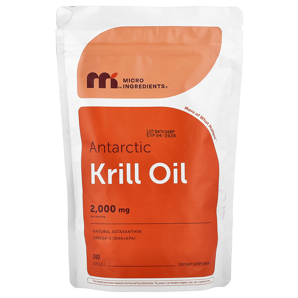 Micro Ingredients Antarctic Krill Oil, 240 Softgels (1,000 mg per Softgel)