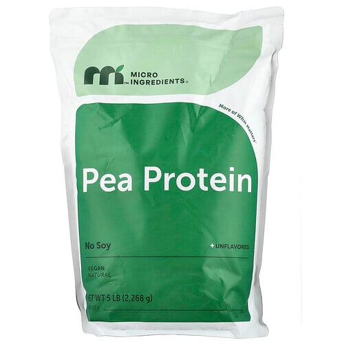 Micro Ingredients Pea Protein Powder, Unflavored, 5 lb (2,268 g)