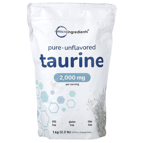 Micro Ingredients Pure Taurine, Unflavored, 2.2 lb (1 kg)