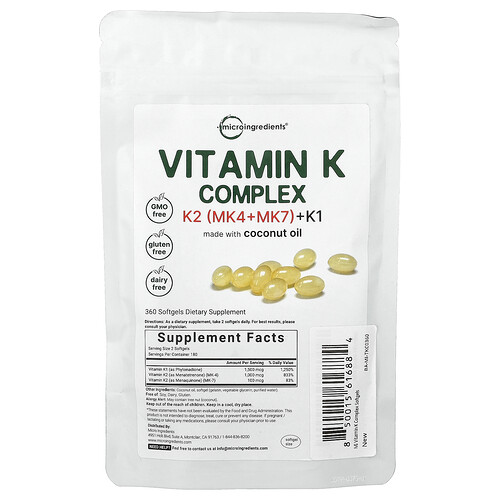 Micro Ingredients Vitamin K Complex, 360 Softgels