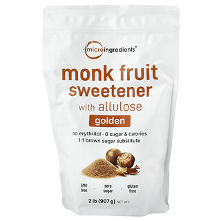 Micro Ingredients, Monniksvruchtzoetstof met allulose, goudkleurig, 907 g