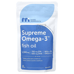 Риб'ячий жир Supreme Omega-3™, свіжий лимон, 60 капсул