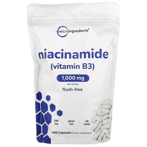 Micro Ingredients Niacinamide (Vitamin B3), 400 Capsules (500 mg per Capsule)