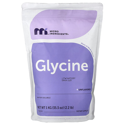 Micro Ingredients, Glicina en polvo, 1 kg (2,2 lb)