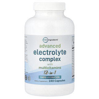 Micro Ingredients, Complejo de electrolitos avanzado con multivitaminas, 240 cápsulas