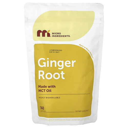 Micro Ingredients, Ginger Root, Ingwer-Wurzel, 360 Weichkapseln (150 mg pro Weichkapsel)