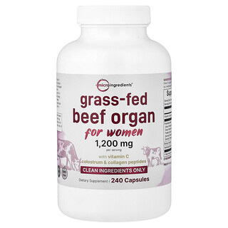 Micro Ingredients, Grass-Fed Beef Organ, For Women, 240 Capsules