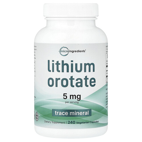 Micro Ingredients Lithium Orotate, 240 Vegetarian Capsules (2.5 mg per Capsule)