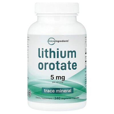 Micro Ingredients, Orotato de litio, 240 cápsulas vegetales (2,5 mg por cápsula)