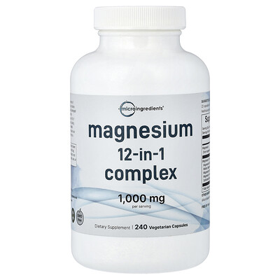 Micro Ingredients, Complejo de magnesio 12 en 1, 240 cápsulas vegetales (500 mg por cápsula)
