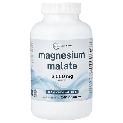 Micro Ingredients, Malato de magnesio, 240 cápsulas (500 mg por cápsula)