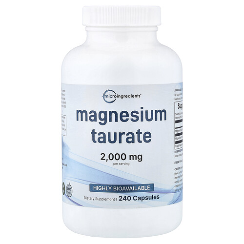Micro Ingredients Magnesium Taurate, 240 Capsules (500 mg per Capsule)