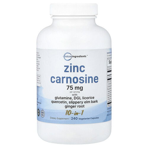 Micro Ingredients Zinc Carnosine, 240 Vegetarian Capsules