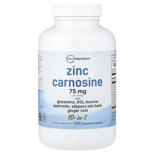 Micro Ingredients Zinc Carnosine, 240 Vegetarian Capsules