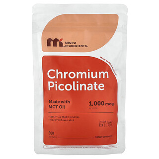 Micro Ingredients, Chromium Picolinate, 1,000 mcg, 500 Softgels