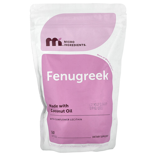 Micro Ingredients, Bockshornklee mit Sonnenblumenlecithin, 360 Weichkapseln