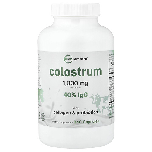 Micro Ingredients, Kolostrum mit Kollagen & Probiotika, 240 Kapseln
