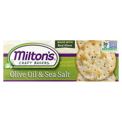 

Milton's Craft Bakers, Gourmet Crackers, Olive Oil & Sea Salt, 6.8 oz (193 g)
