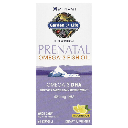 Minami Nutrition, Supercritical Prenatal, olej rybny omega-3, cytryna, 60 kapsułek miękkich