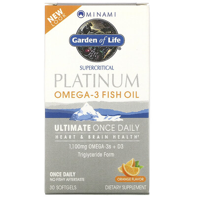 Minami Nutrition MorEPA Platinum, Формула для ежедневного приема с Омега-3 и витамином D3, со вкусом апельсина, 30 гелевых капсул