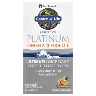 Minami Nutrition, MorEPA Platine, Une fois par jour, Oméga-3 + Formule D3, parfum Orange, 30 Capsules molles