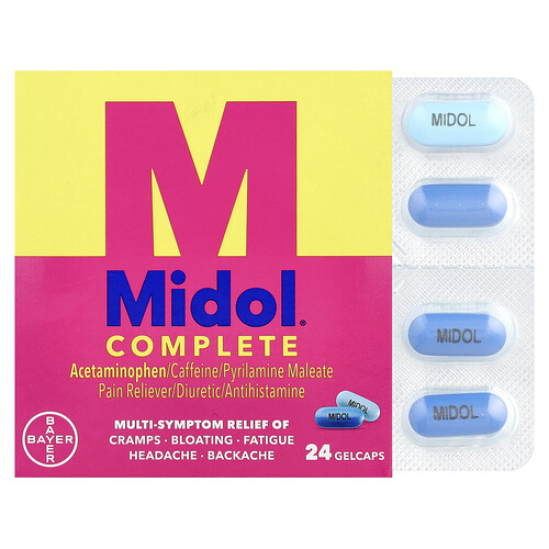 Midol Complete Menstrual Pain Relief Gelcaps with Acetaminophen - 24.0 ea