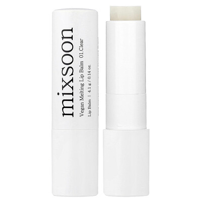 Mixsoon, Bálsamo labial derretido vegano, 01 Clear`` 4,1 g (0,14 oz)